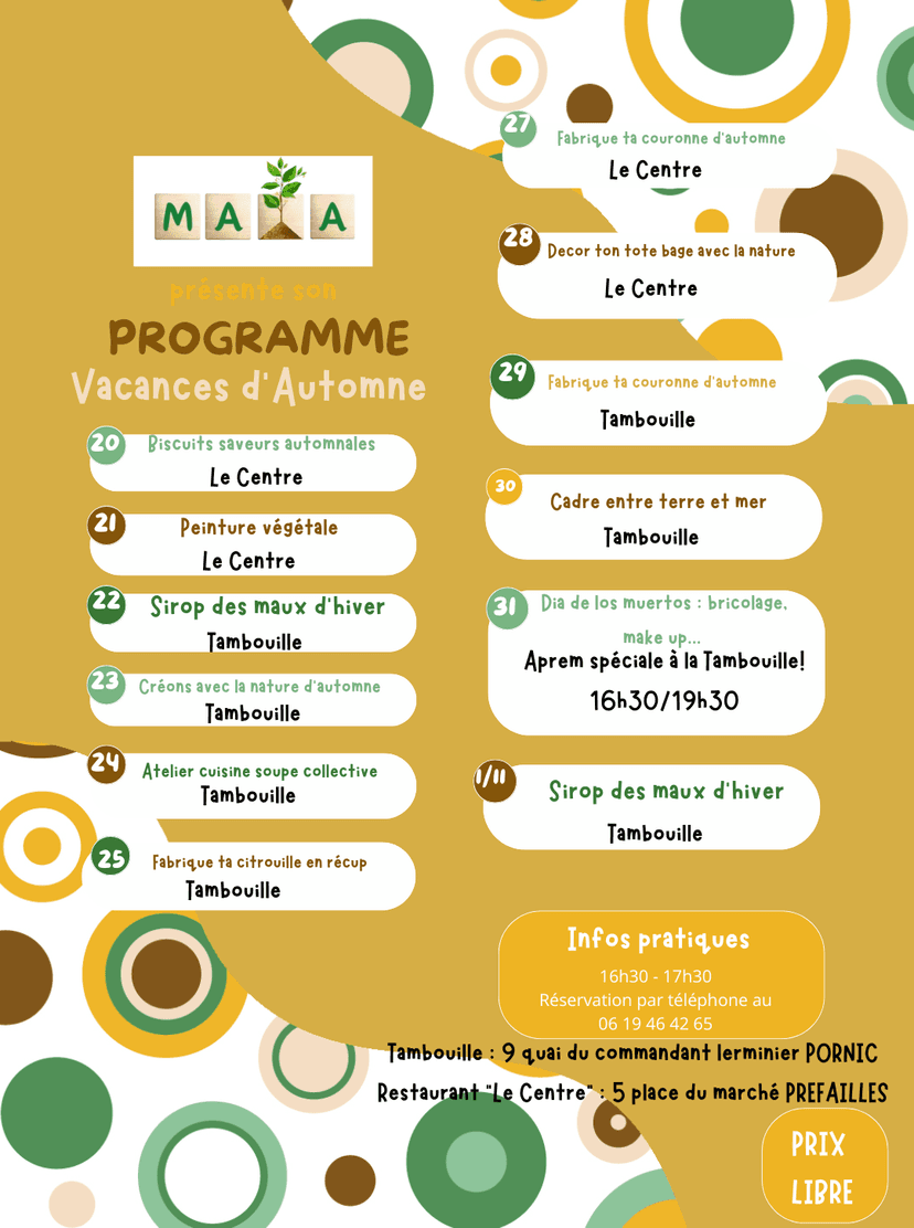 Programme des vacances d'automne