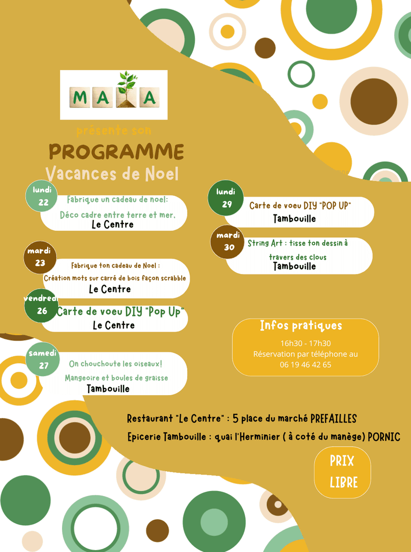 Programme des vacances de Noël